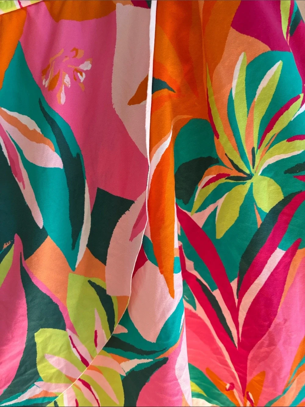 Anne Cole Tropical Floral Swim Skirt in Pink, Orange, Green, Teal